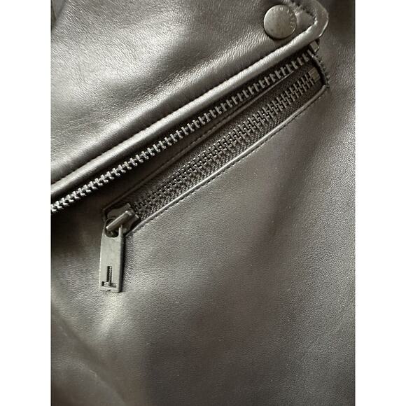 Ted Baker London Mens Ovine Leather CARVE Biker Jacket Black Sz 5 XL $1095 - Picture 10 of 15